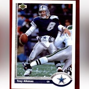 ❤️6/$6❤️ Troy Aikman 1991 Upperdeck Dallas Cowboys NFL Football Card